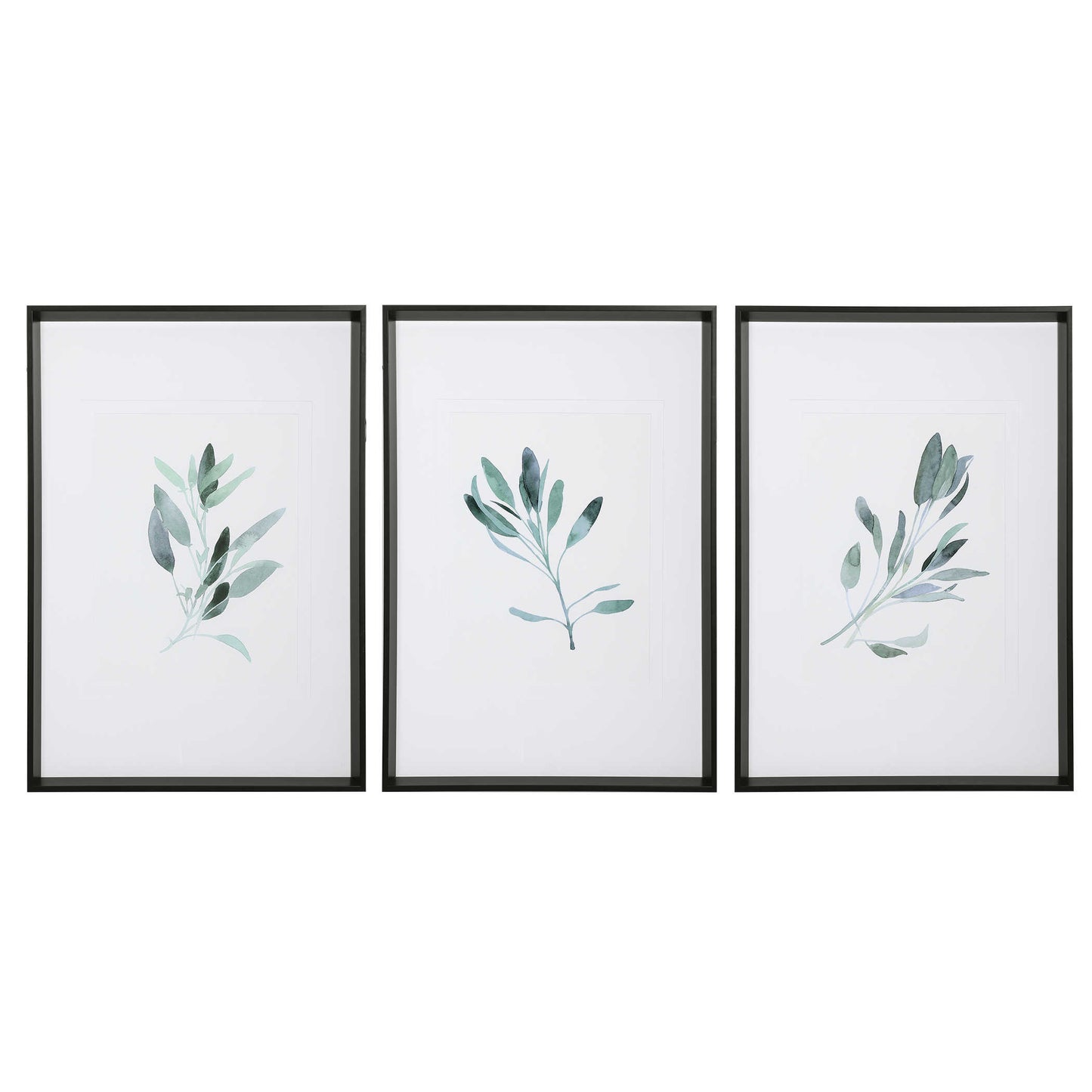 Set of three prints on white background.
