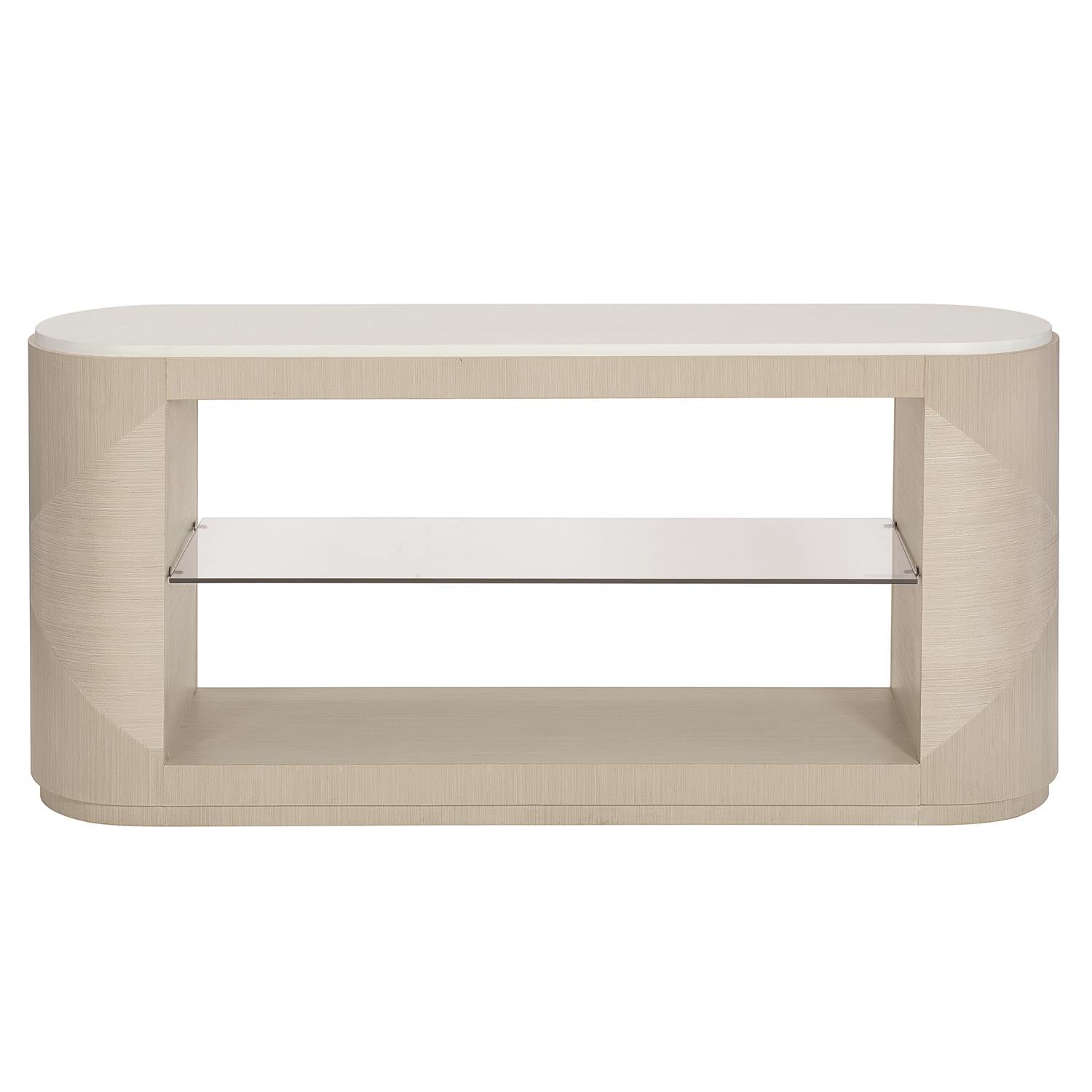Bernhardt Axiom Console Table in Linear Gray/White