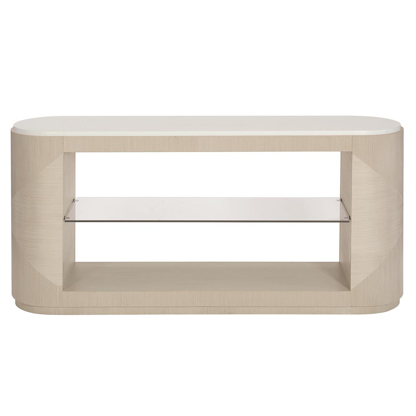 Bernhardt Axiom Console Table in Linear Gray/White