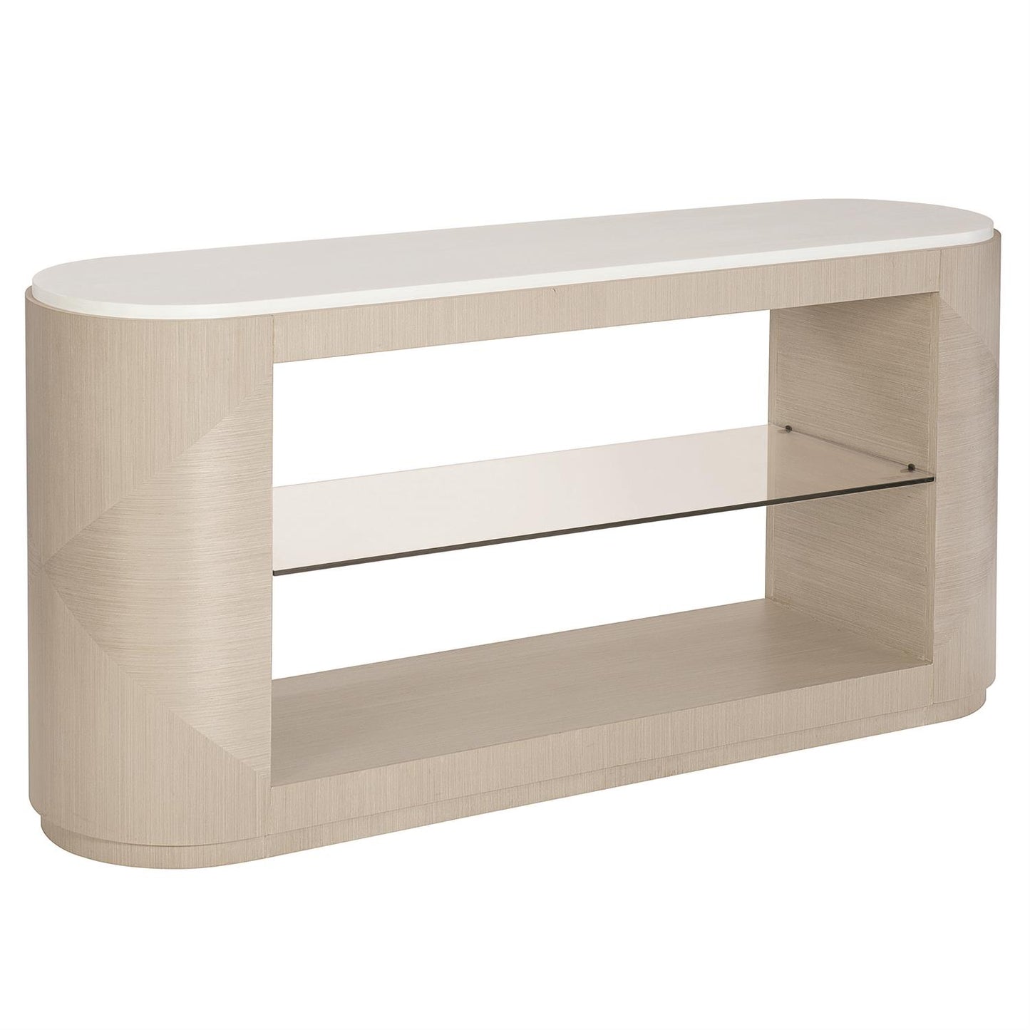 Bernhardt Axiom Console Table in Linear Gray/White