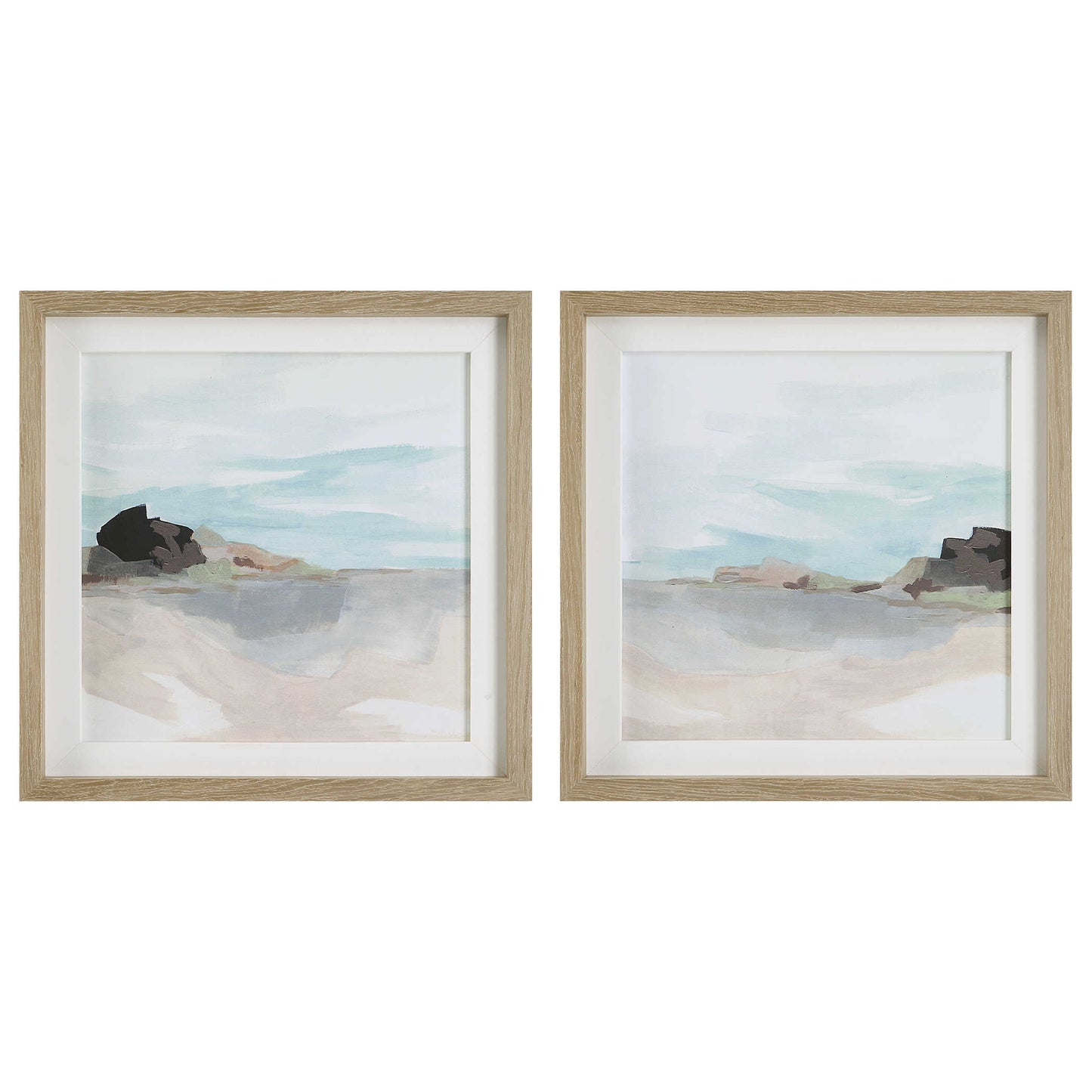 Two pieces of coastal art against a white background.