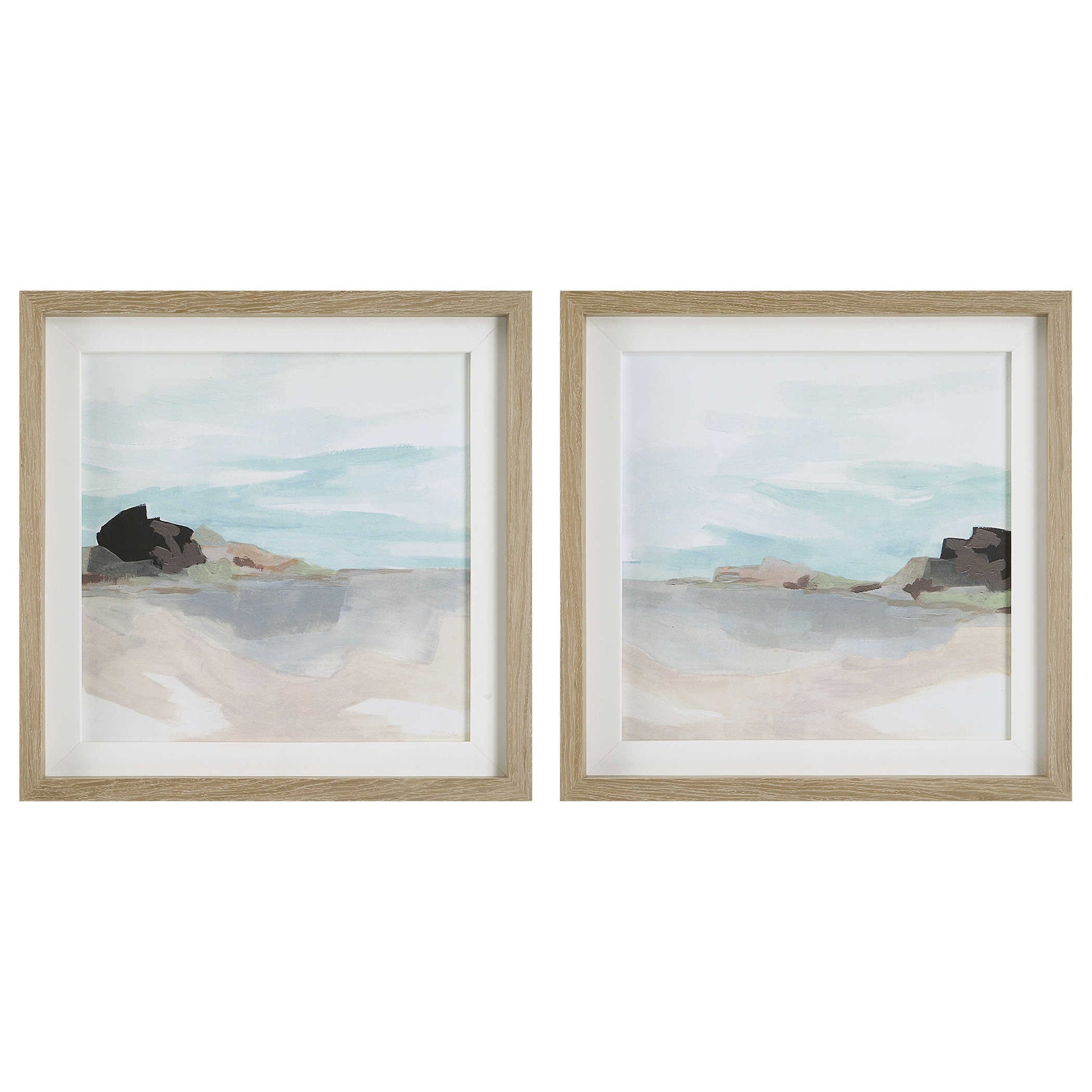 Two pieces of coastal art against a white background.