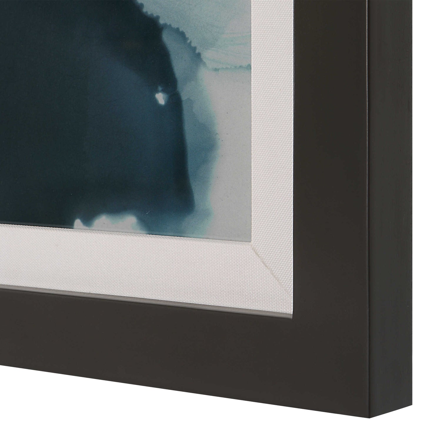 Abstract Dark Art - Framed Set of Contemporary Oil Art Decor in Navy