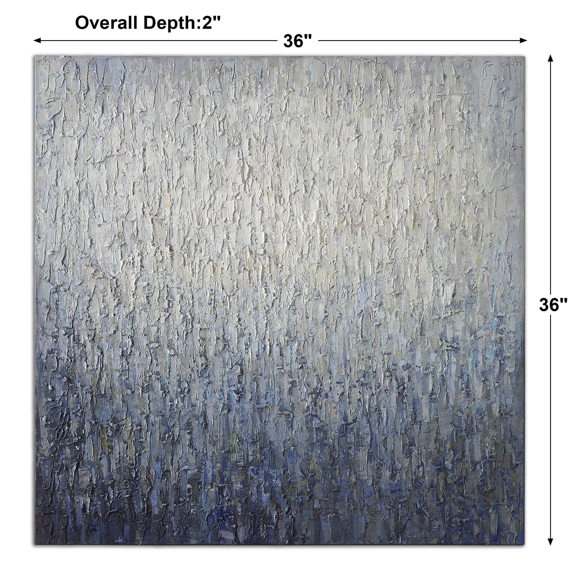 Dimensions of the piece of art on a white background.