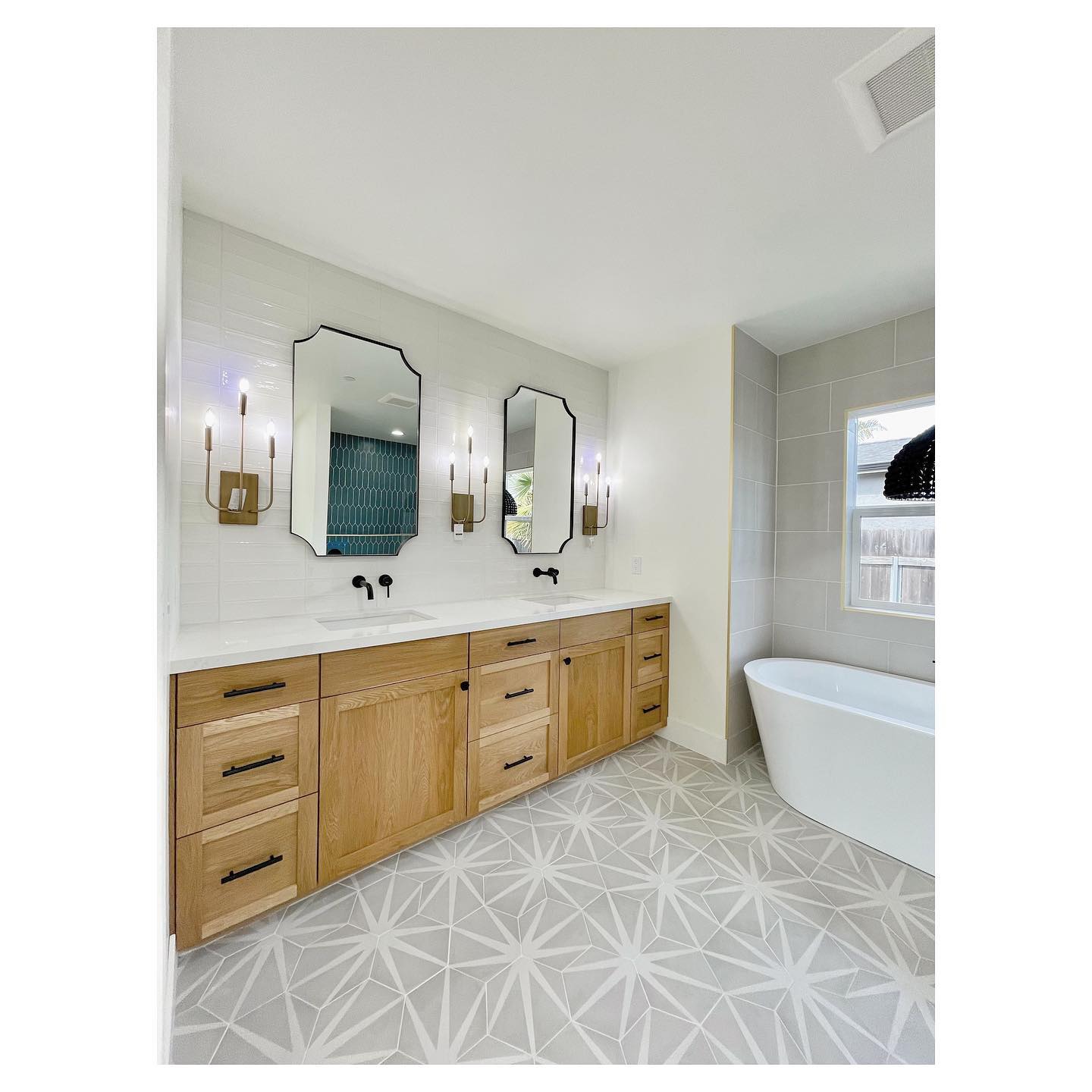 Sleek Black Iron Mirror