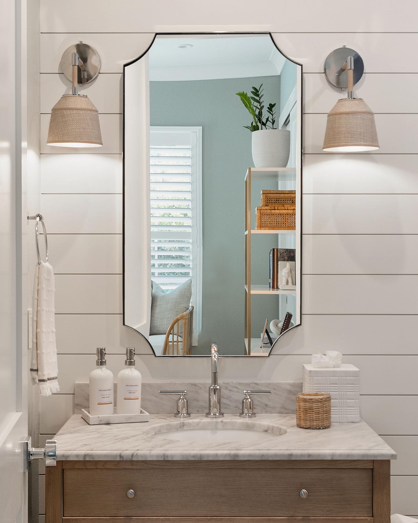 Sleek Black Iron Mirror