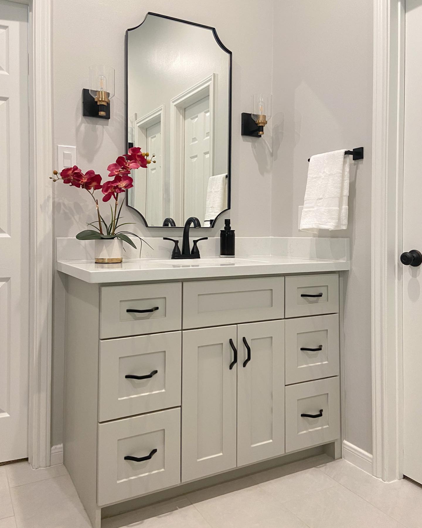 Sleek Black Iron Mirror
