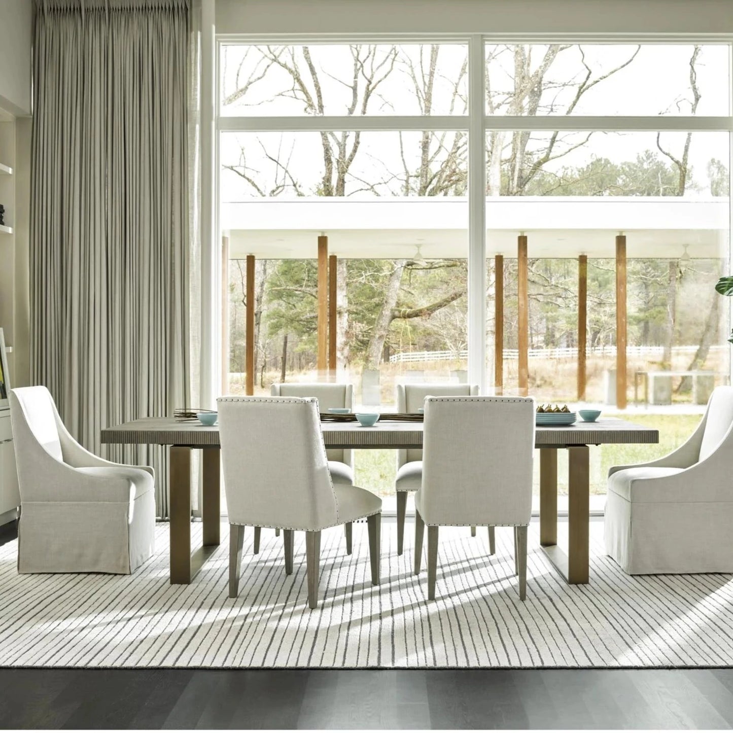 Castered Upholstered dining chair