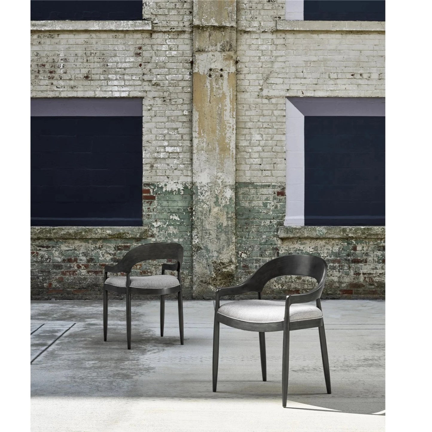 Curved back open back chair