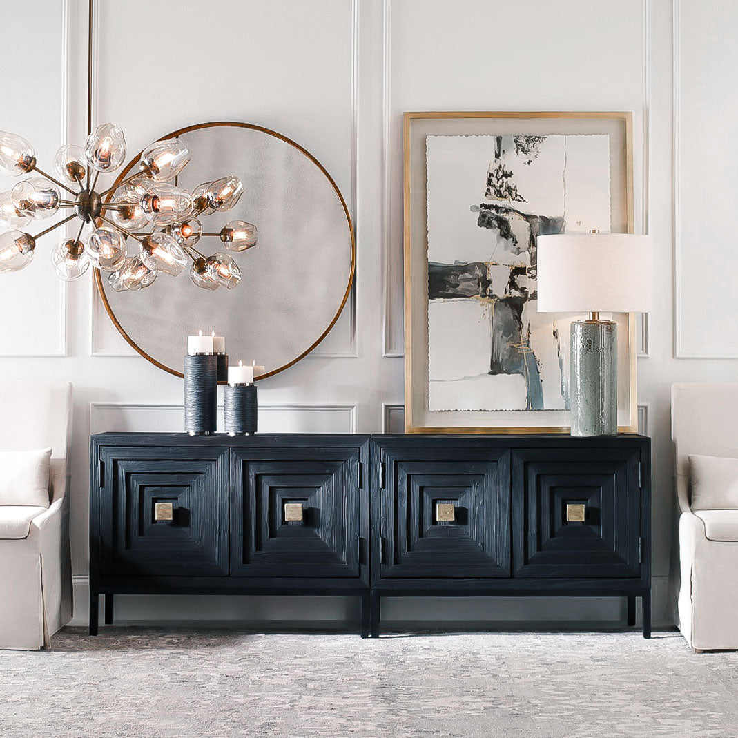 Brassy Shagreen Candleholders, S/2