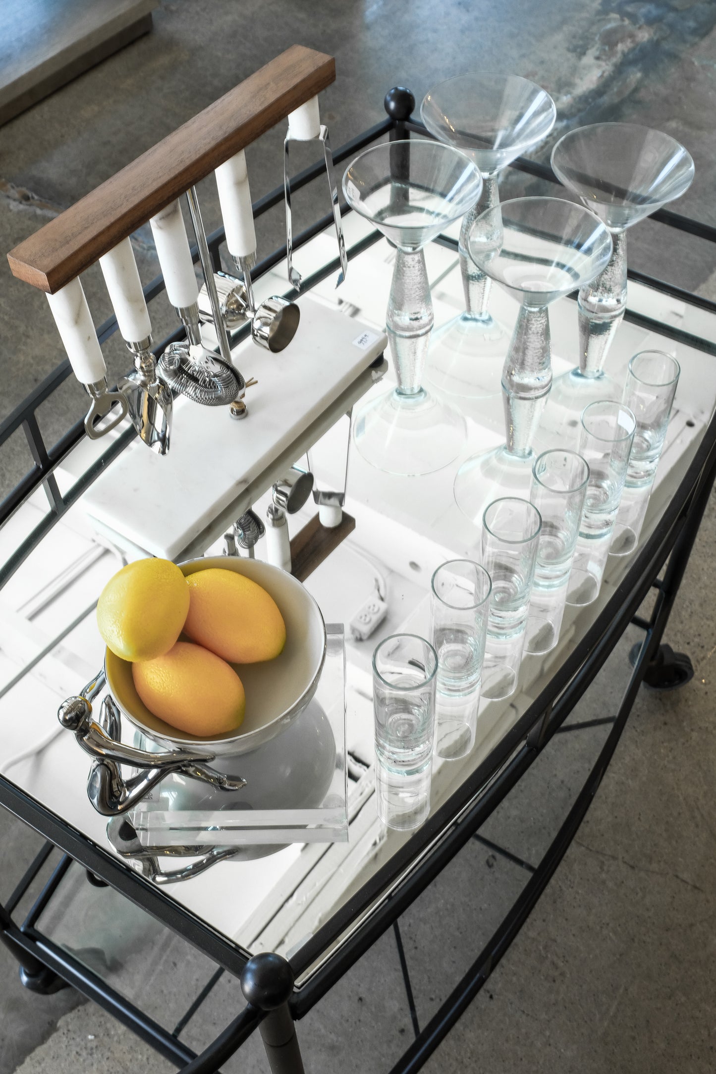 Mirrored bar cart