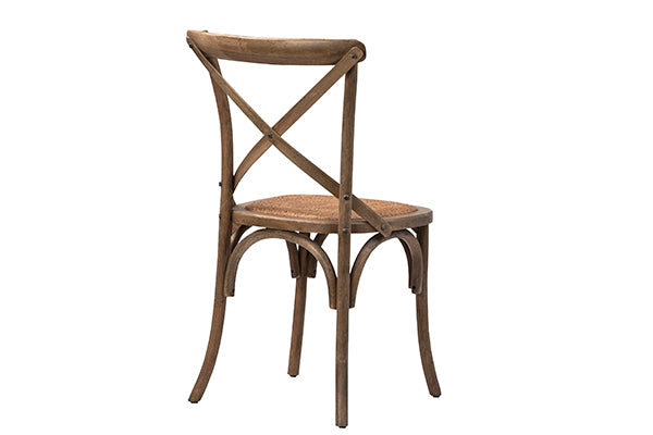 Rattan and oak x-back