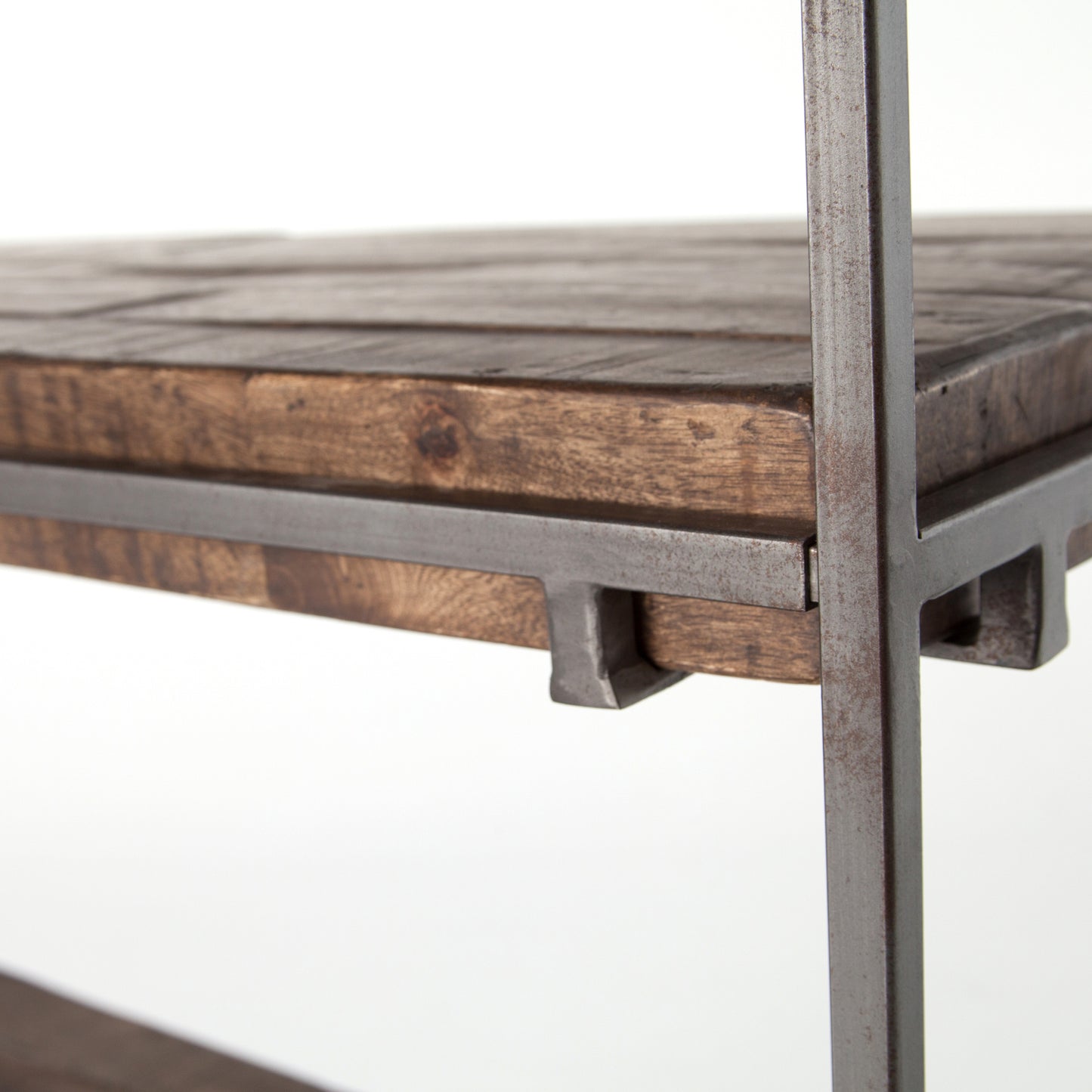 Industrial weathered bookcase
