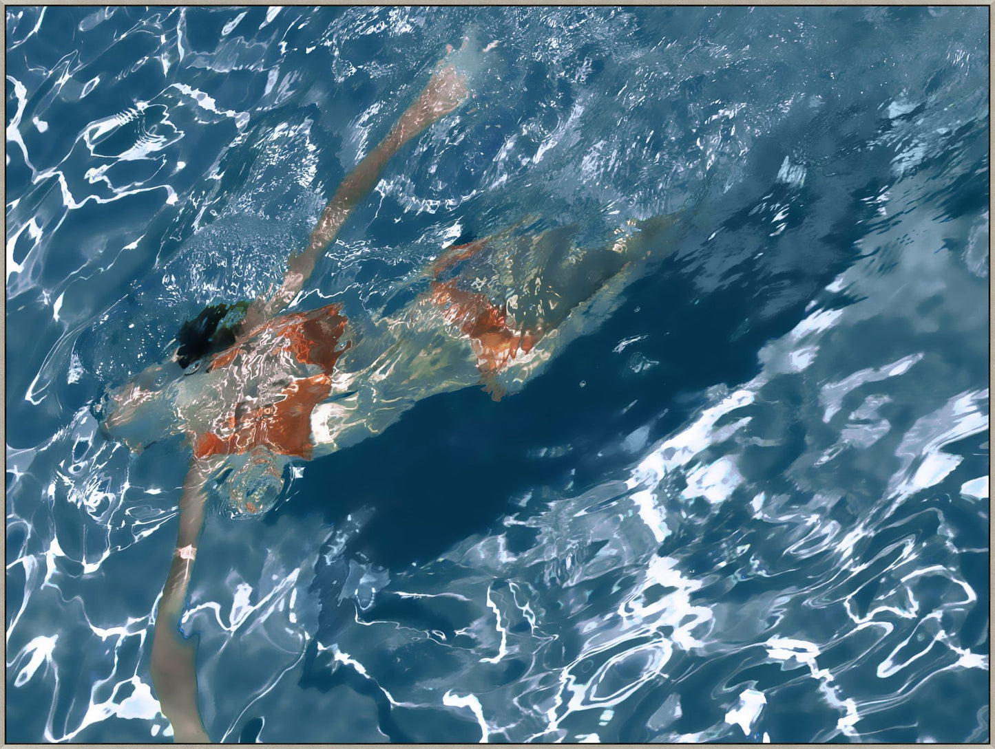 Swimmer abstract canvas