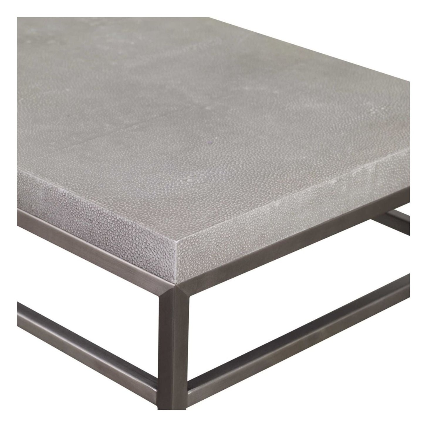 This photo shows the top shelf in the faux shagreen material.