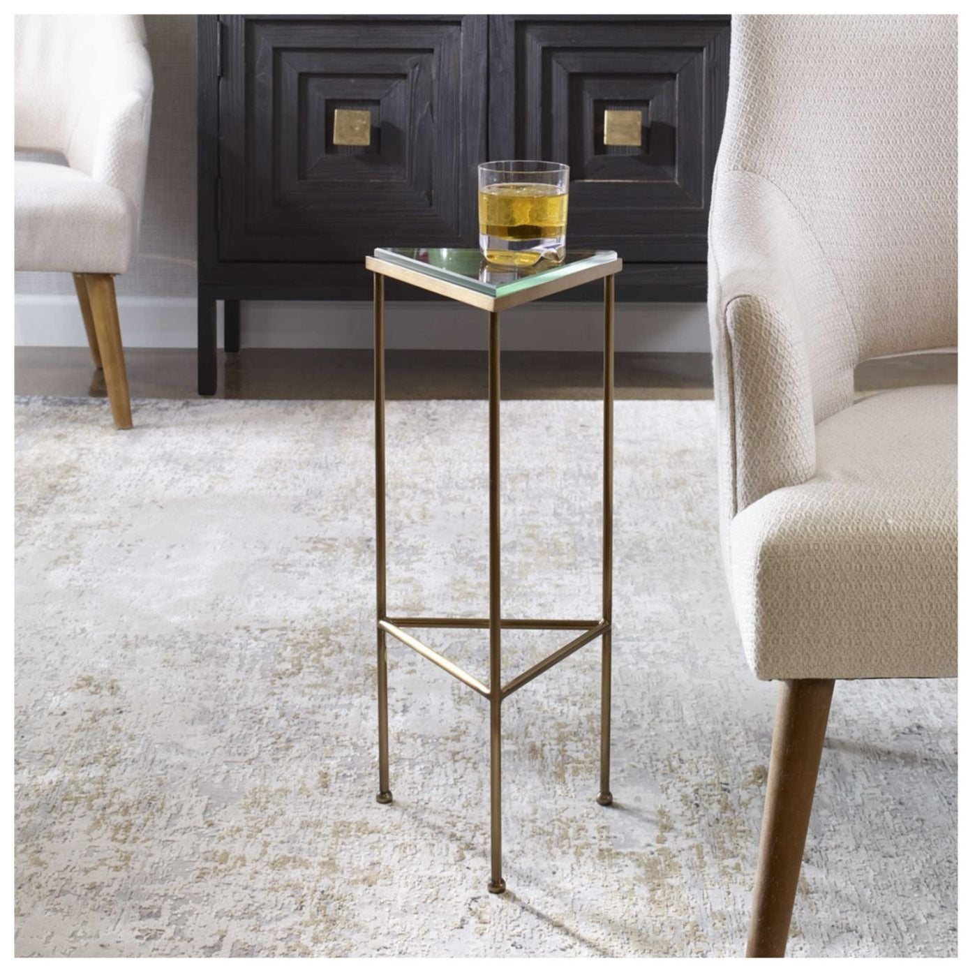 Triangle drink gold table
