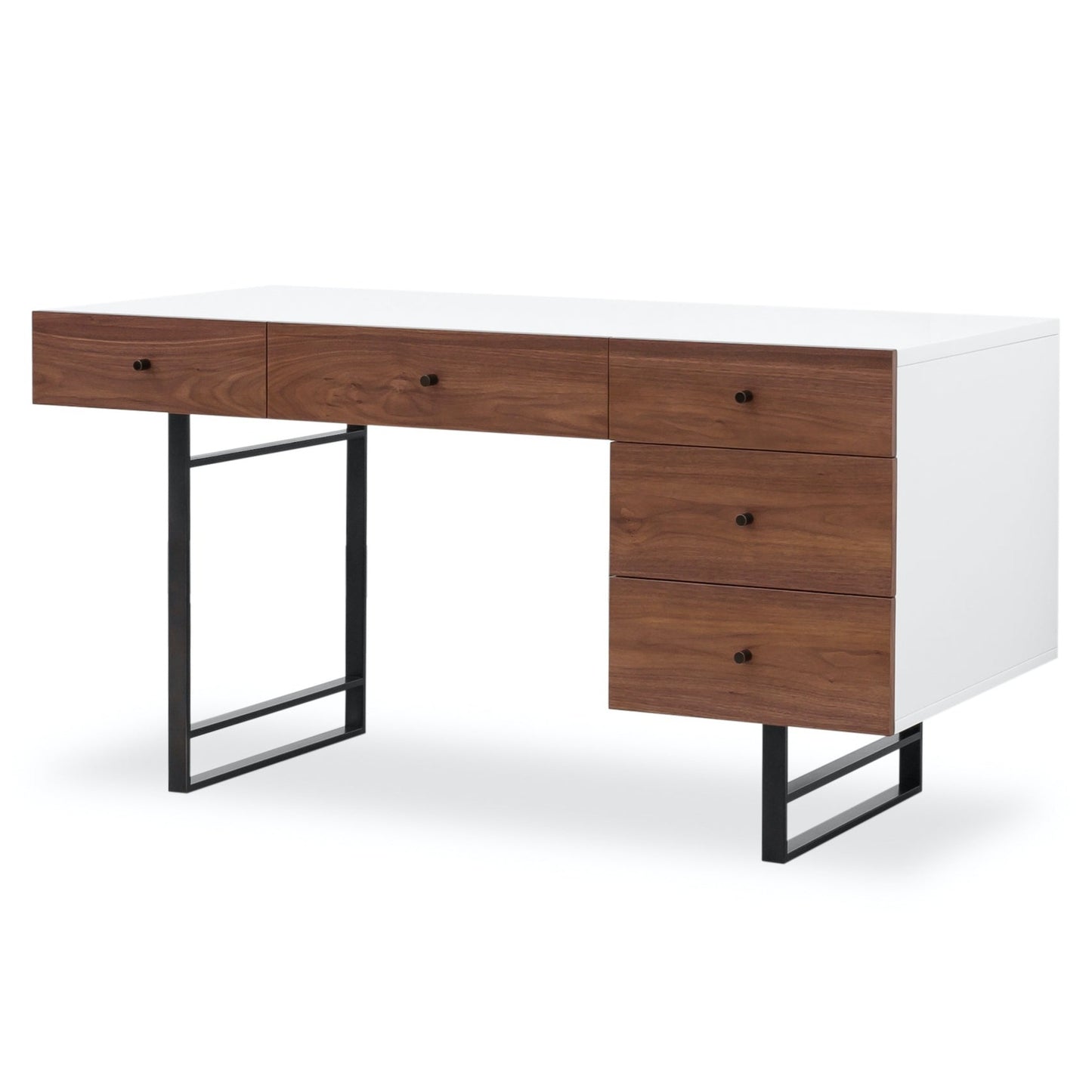 White lacquer & walnut