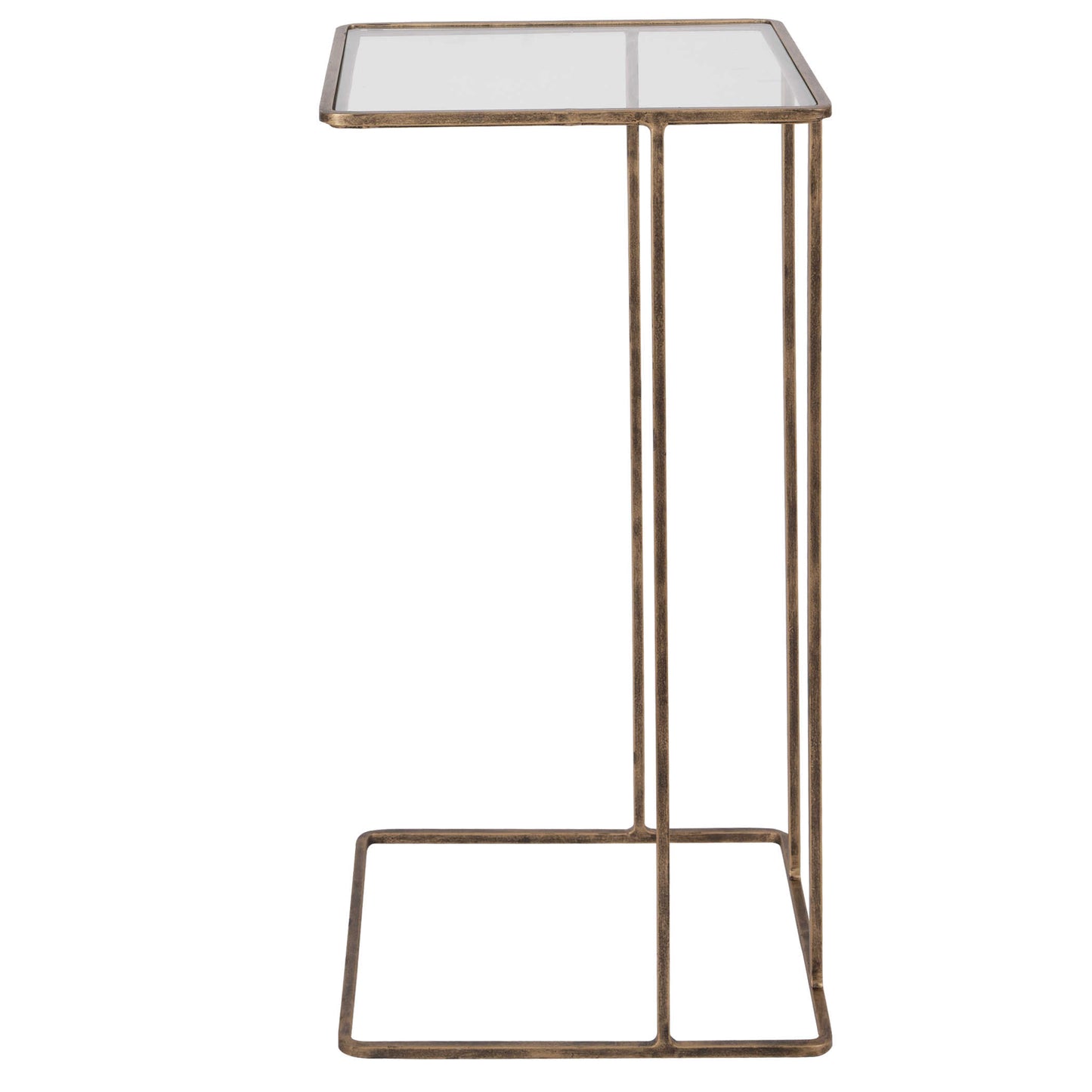 Gold and glass side table.