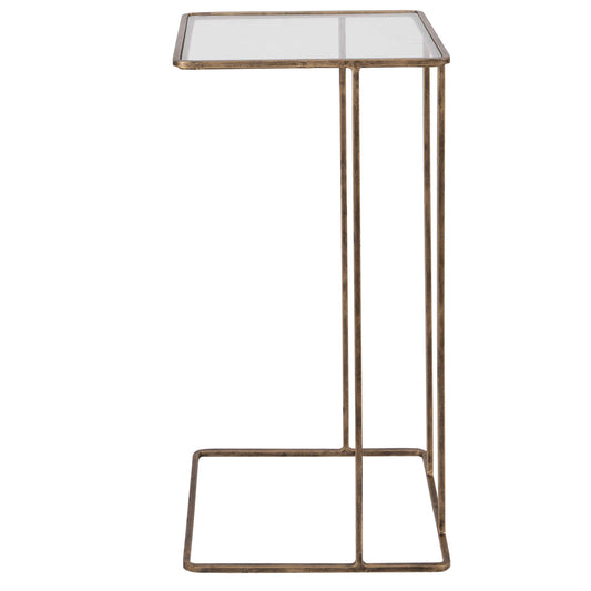 Glass and gold side table.