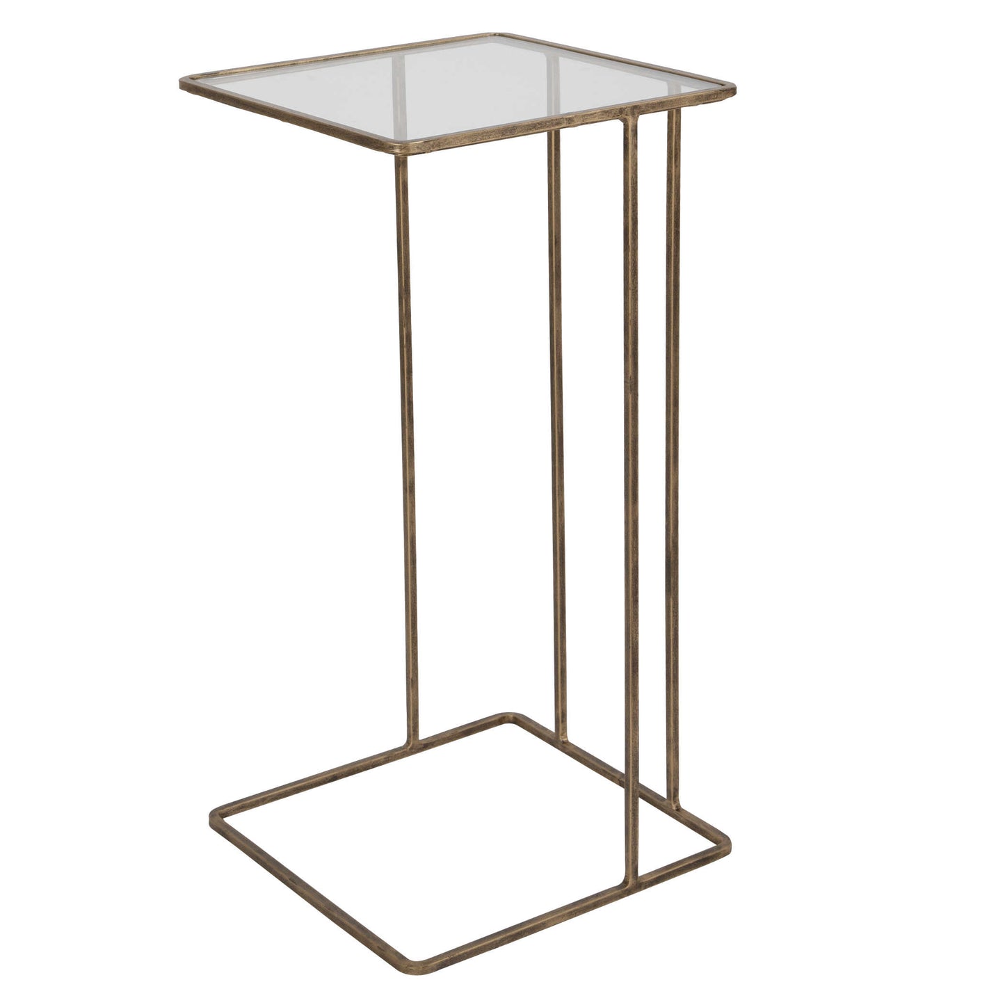Gold and glass side table.