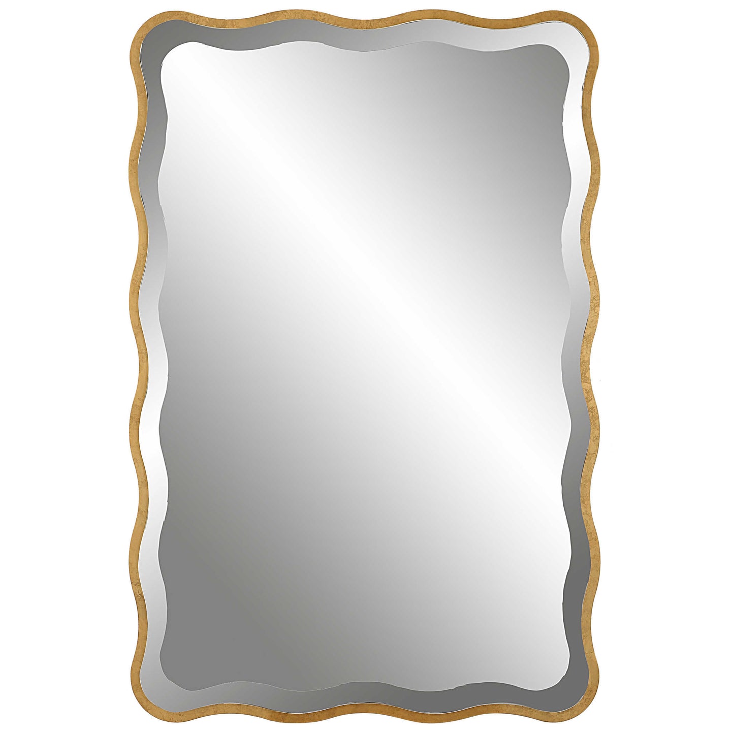 Rectangle Gold Scalloped Mirror