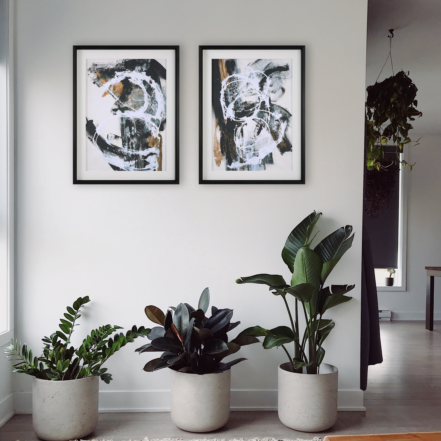 Neutral Abstract Art Set of 2 | Affordable, Designer Wall Art