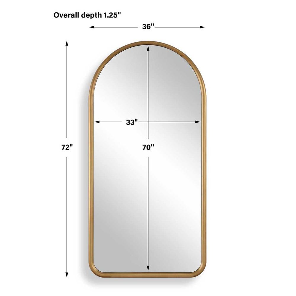 Full Length Arch Mirror, Antique Gold