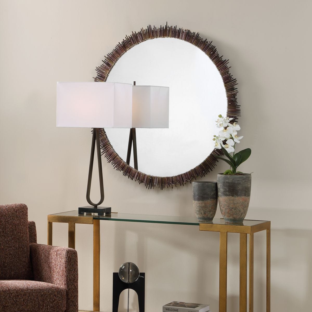 Tiger Sea Urchin Round Mirror