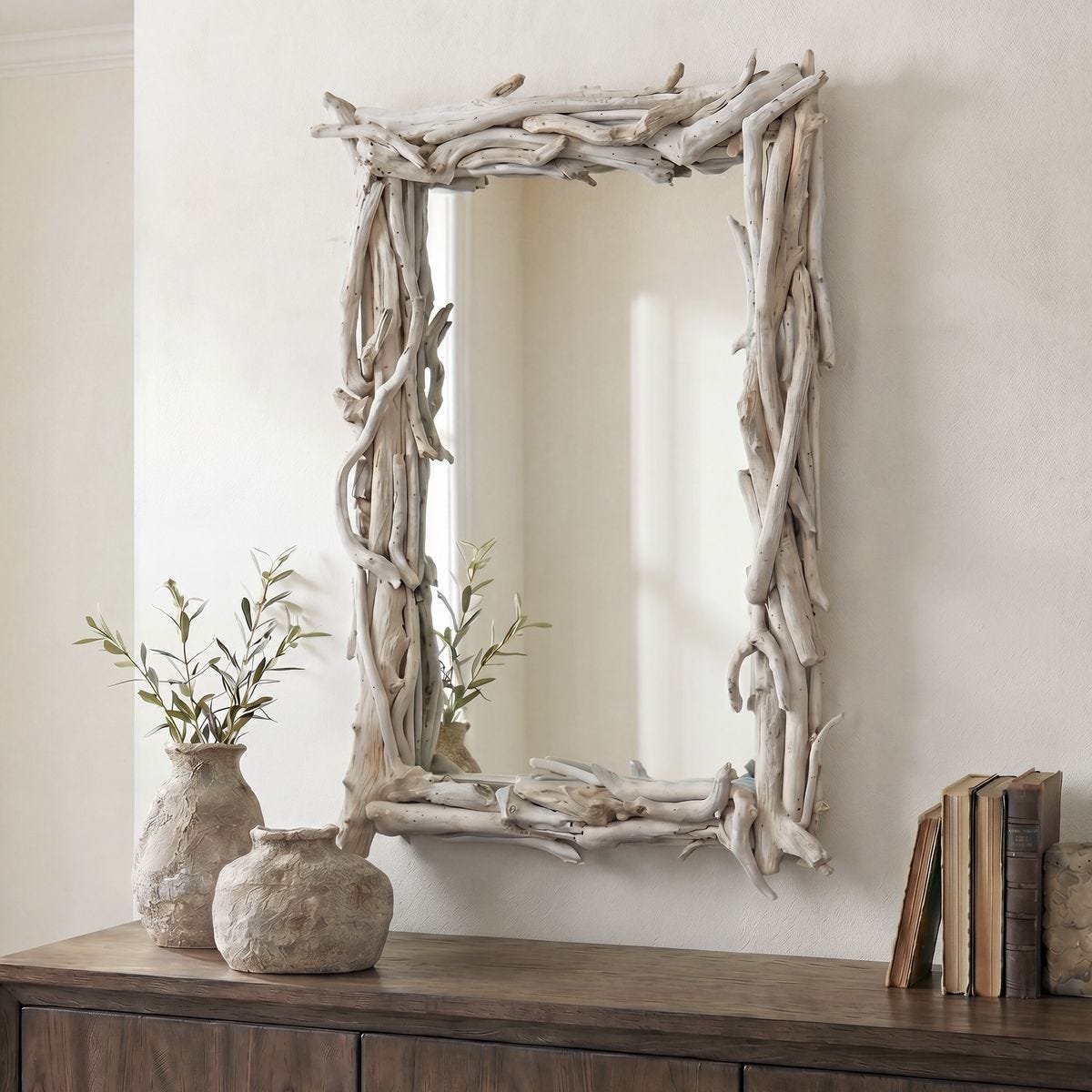 Rooted Reflection Mirror, Bleached