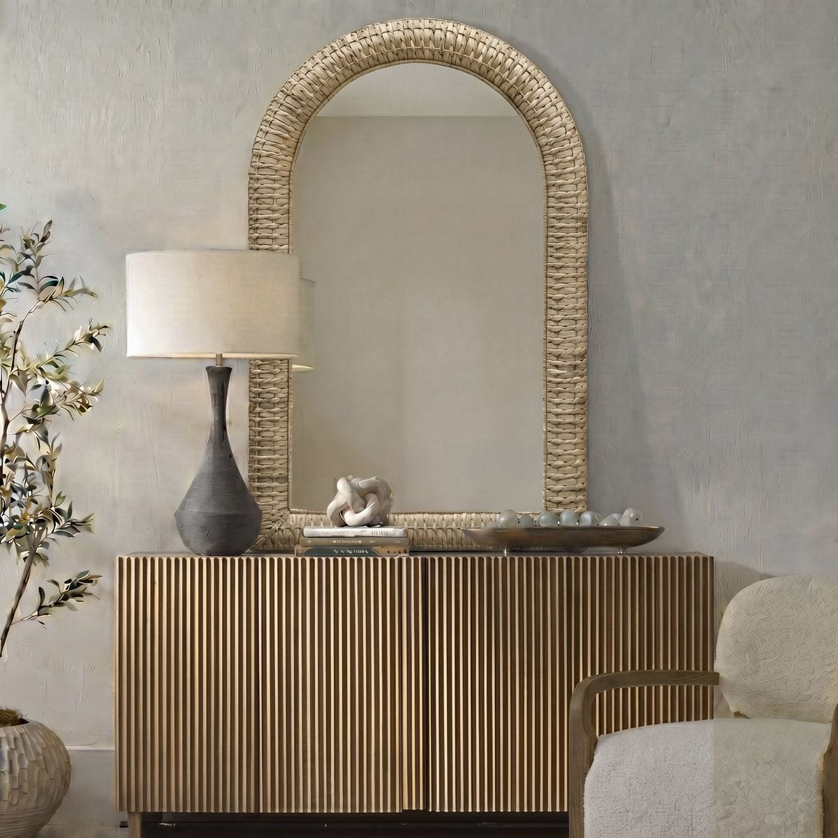 Twisted Seagrass Arch Mirror