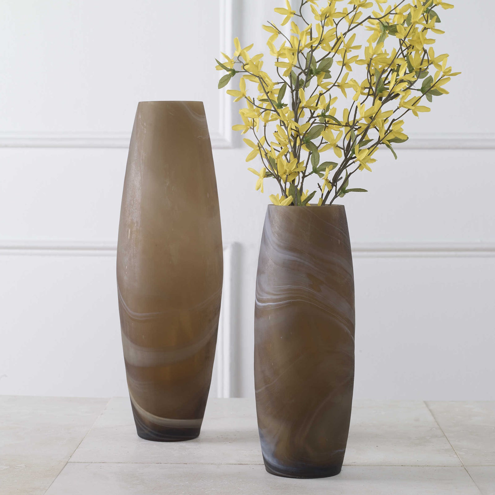 Diligent Swirl Vases, S/2