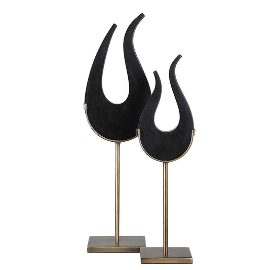 Dance Flame Black Sculptures, S/2