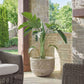 Large Round Planter, Embossed Stone Look, 31 Inch Indoor Outdoor