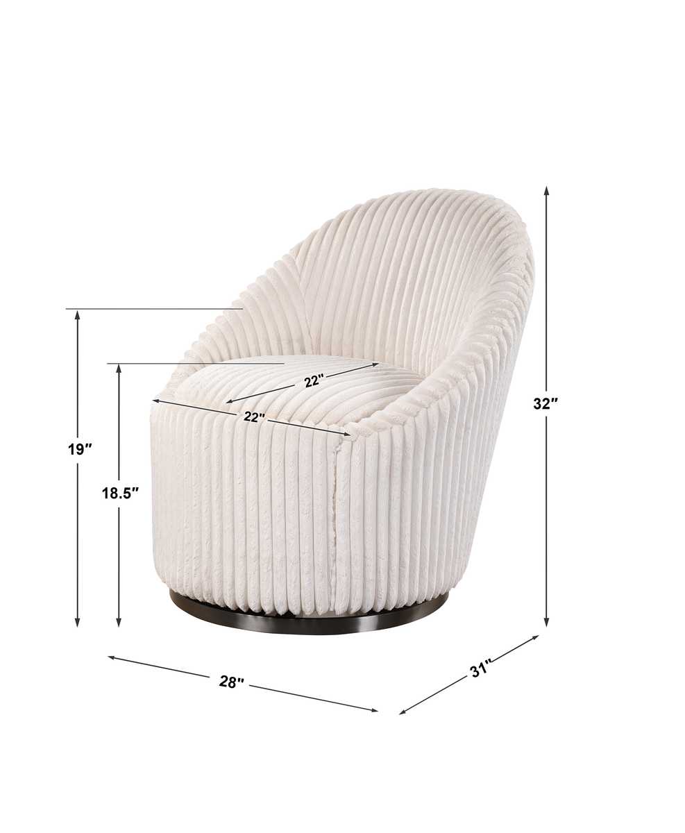 Crue Swivel Chair — Ivory