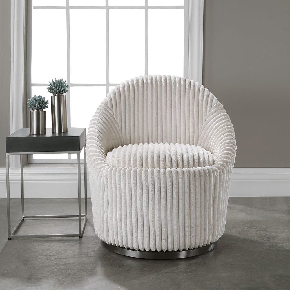 Crue Swivel Chair — Ivory