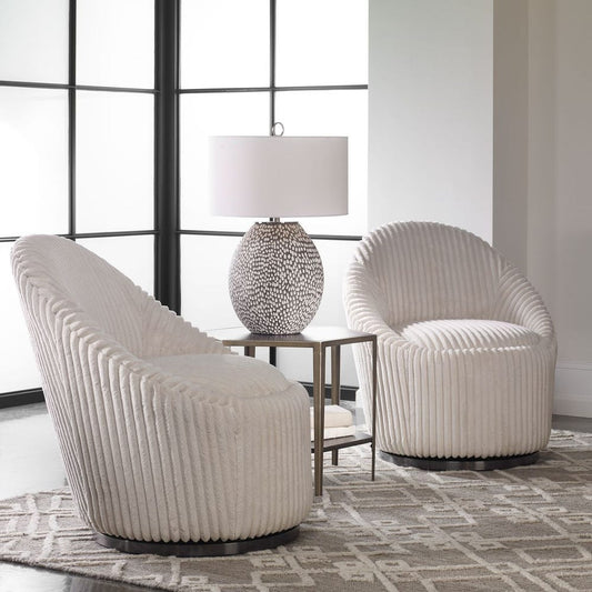 Crue Swivel Chair — Ivory