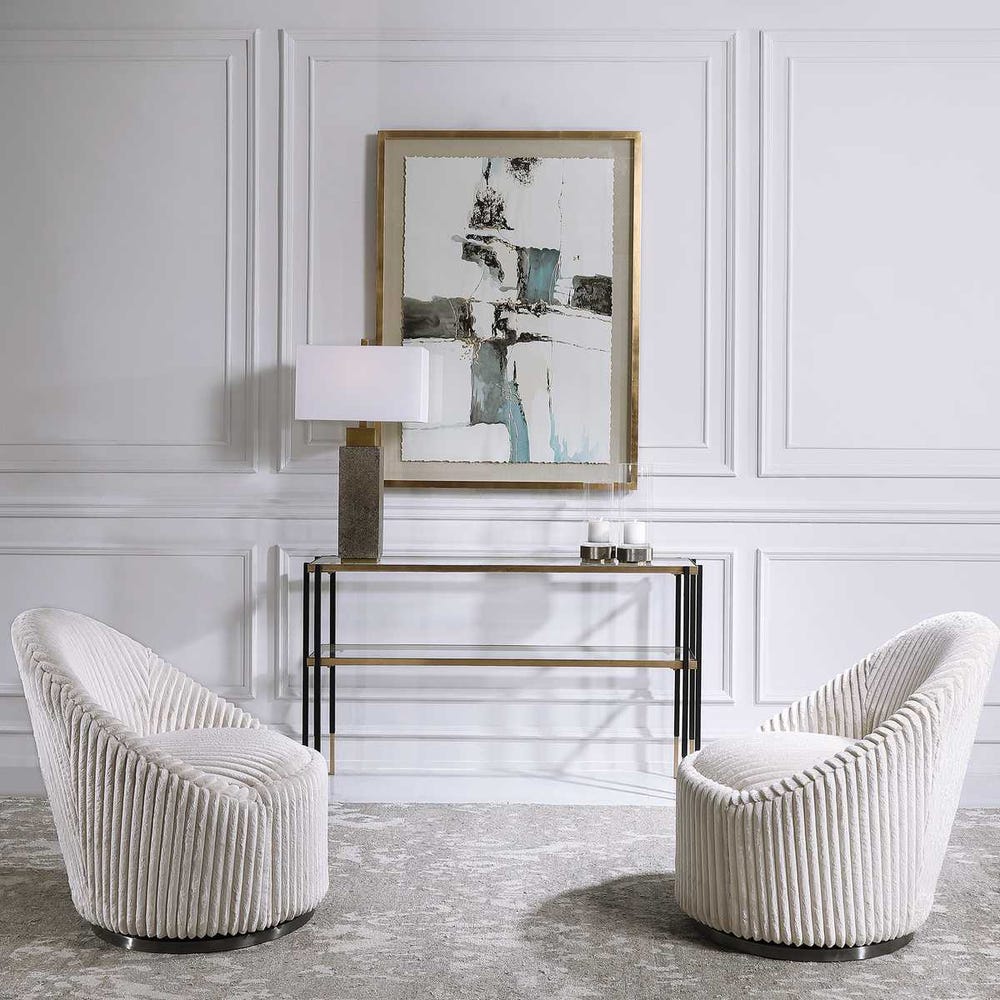 Crue Swivel Chair — Ivory
