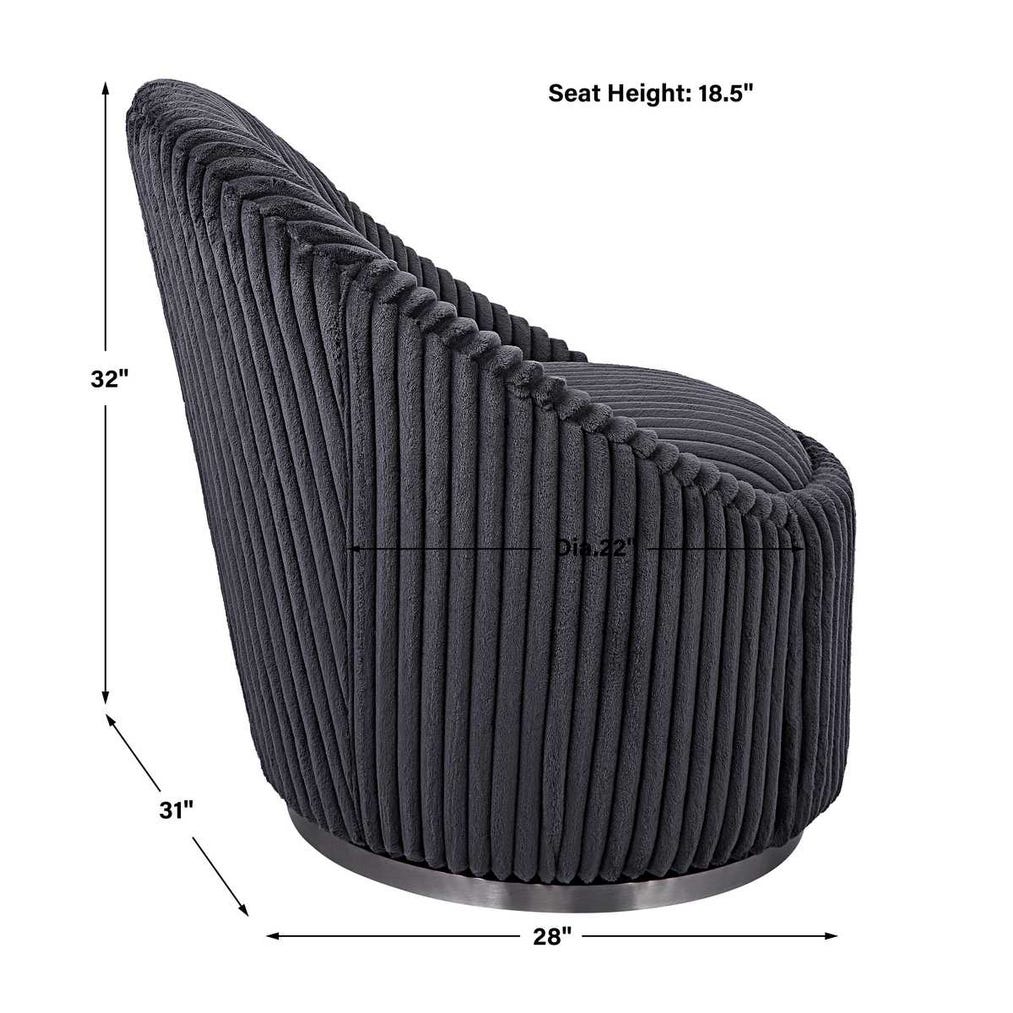 Crue Swivel Chair — Gunmetal