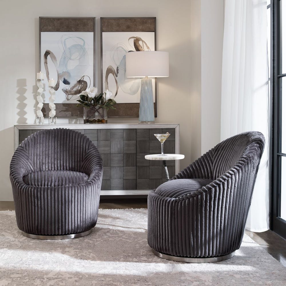 Crue Swivel Chair — Gunmetal