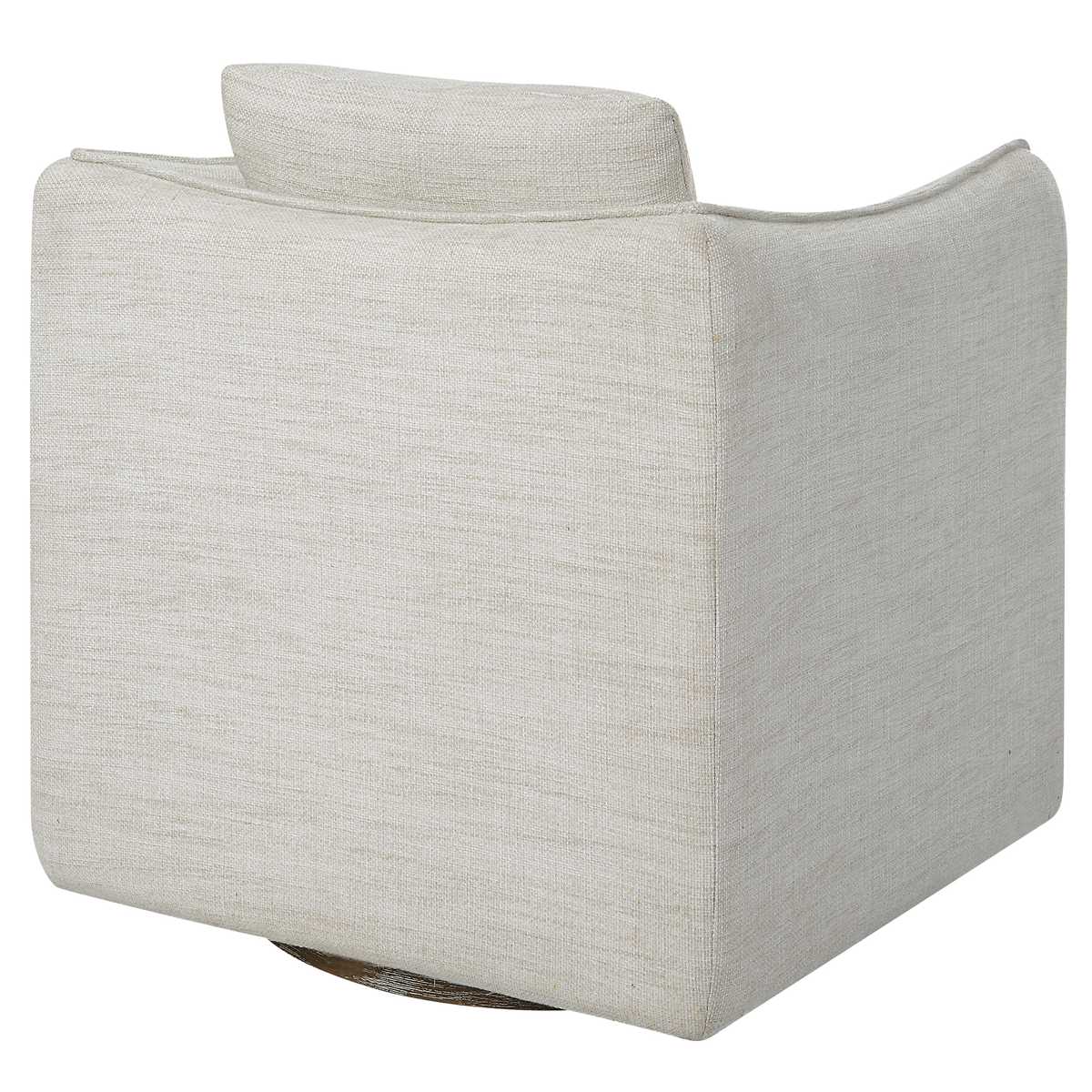Corbin Swivel Chair — White Linen Blend