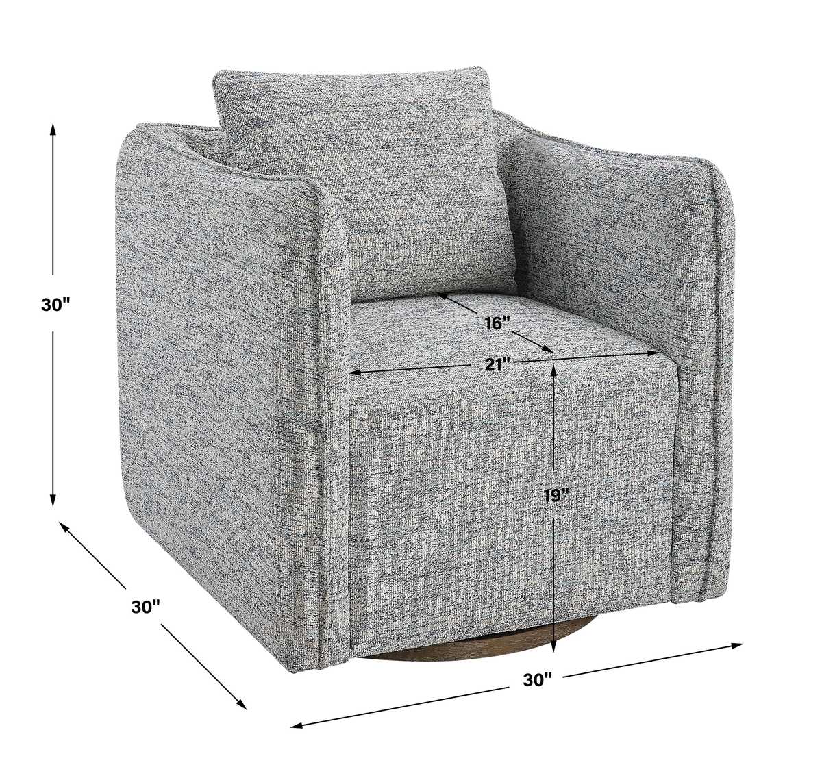 Corben Swivel Chair — Blue