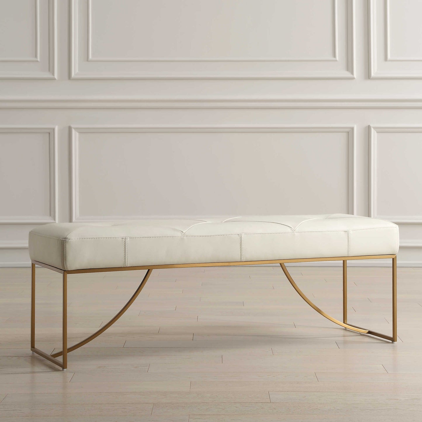 Upholstered White Bench