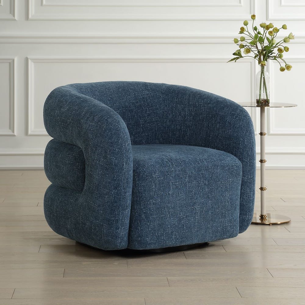 Junie Swivel Chair, blueberry chenille