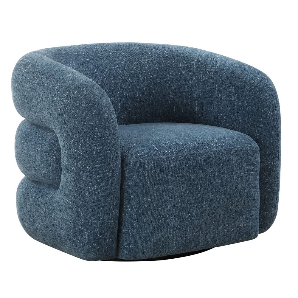 Junie Swivel Chair, blueberry chenille