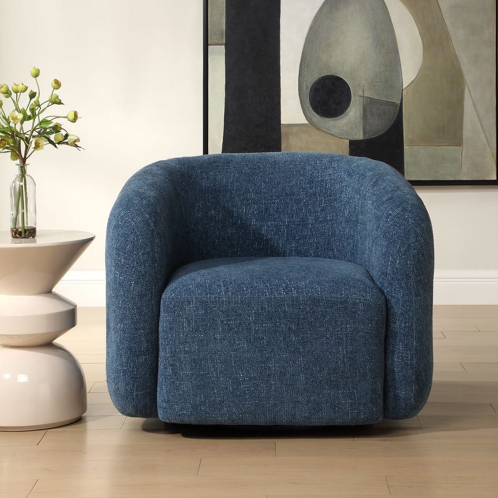 Junie Swivel Chair, blueberry chenille