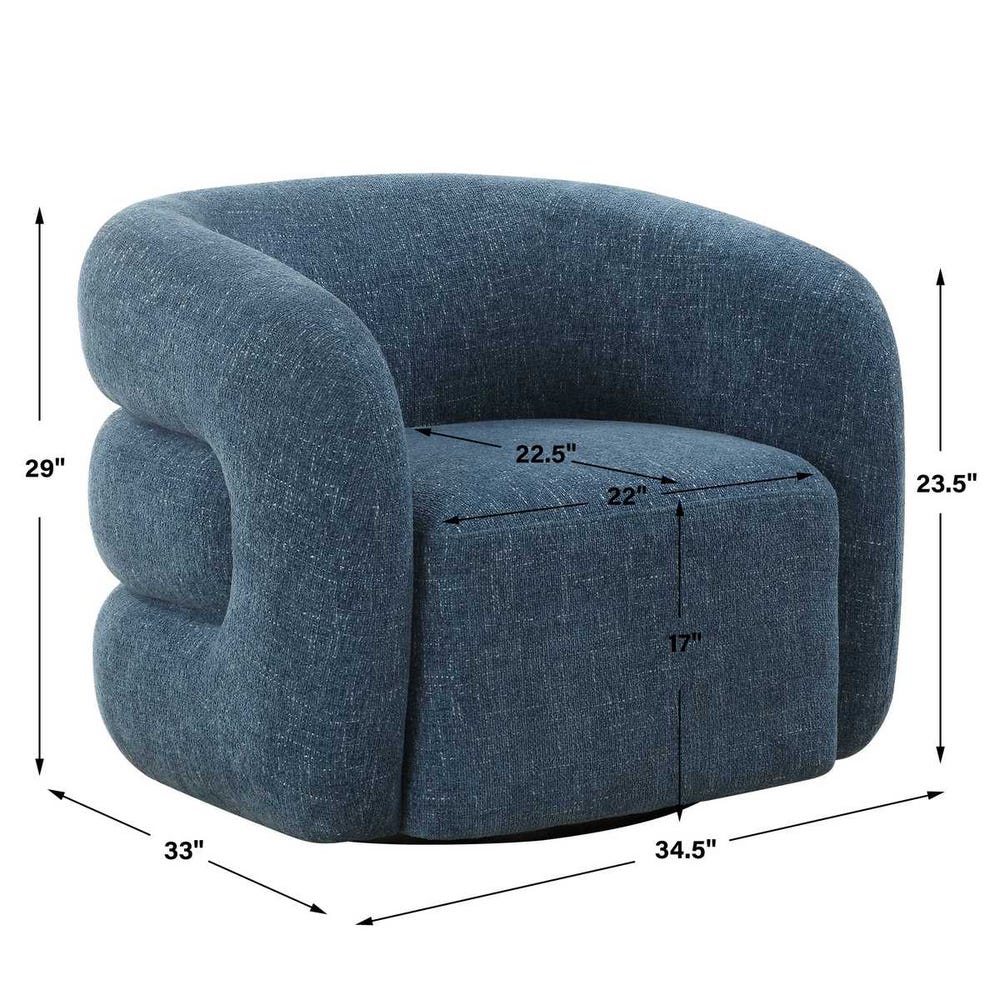 Junie Swivel Chair, blueberry chenille