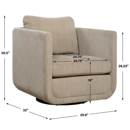 Abound Swivel Chair, Porcelain