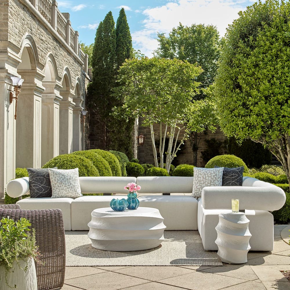 Boslter Back Outdoor Sofa — Armless