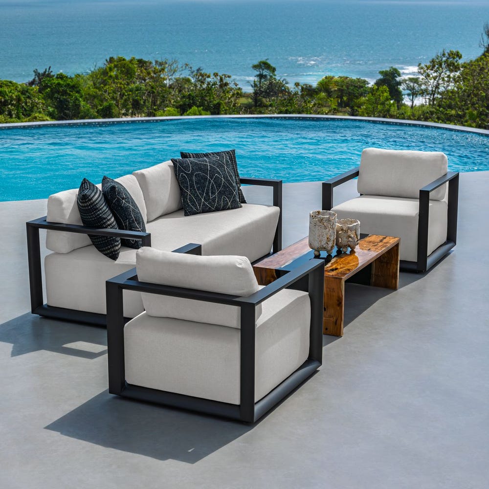 Remsen Outdoor 3 Seater Sofa — Java Black/Oyster