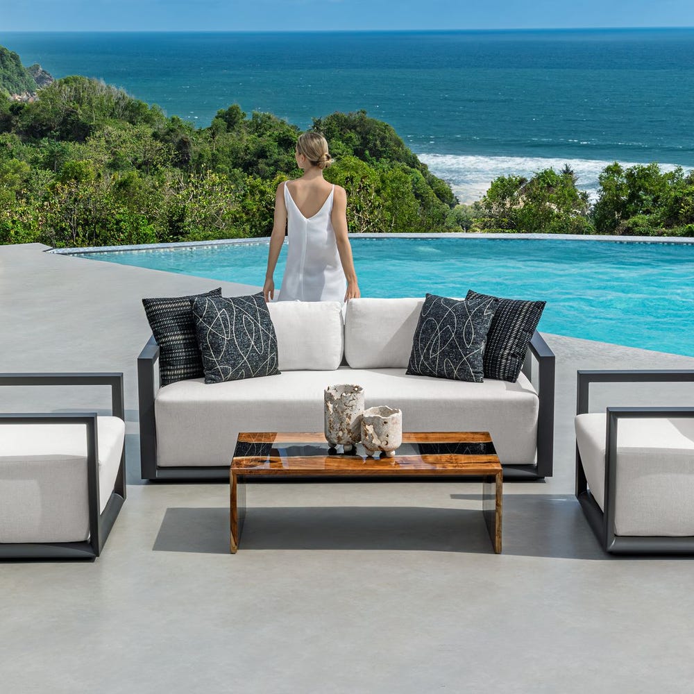 Remsen Outdoor 3 Seater Sofa — Java Black/Oyster
